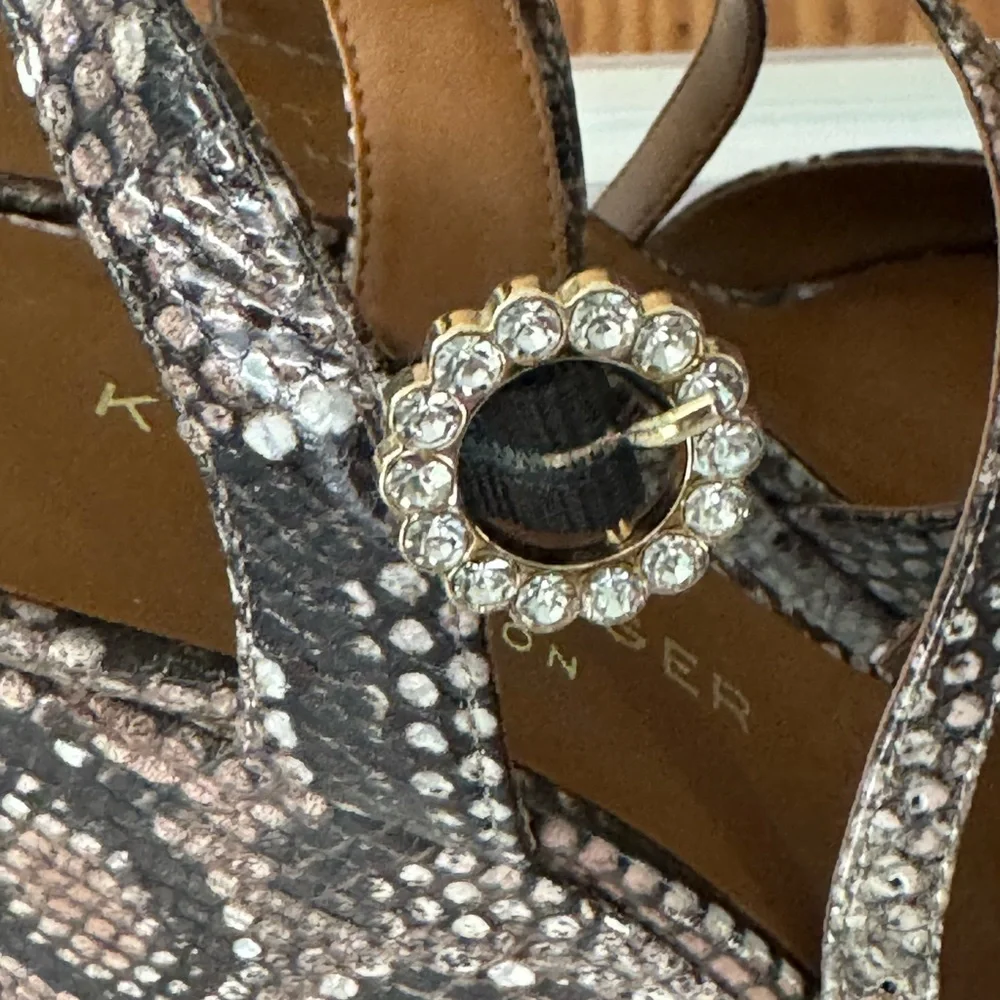 Kurt Geiger London Archer Snake-Embossed Wedge Platform Sandals